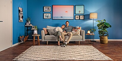 timeline gallery wall rule used in tv room
