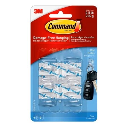 Command™ Clear Mini Hooks
