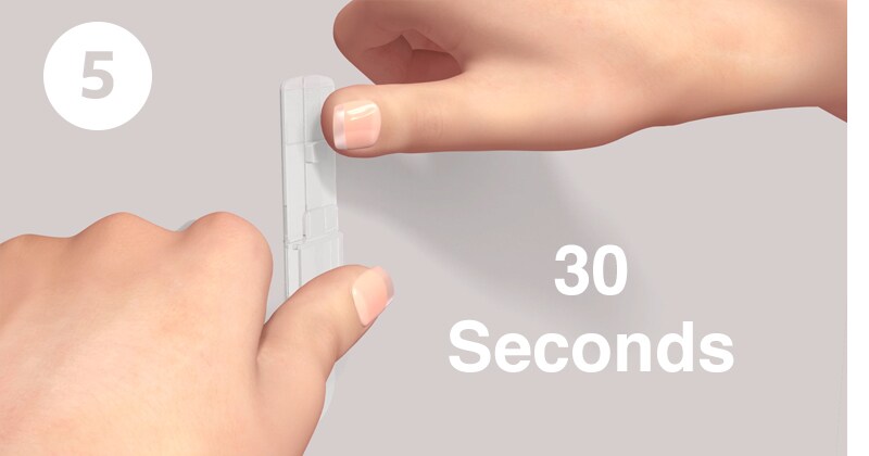 Step 5 of applying command hooks: press base firmly for 30 seconds
