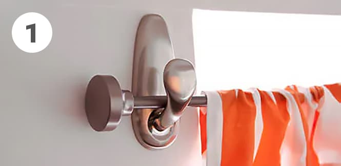 Use Command hooks as stick-on curtain hooks

