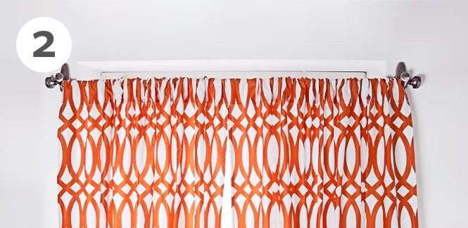 Curtain hung with adhesive curtain hook
