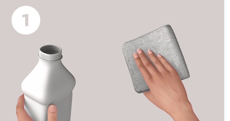Step 1 of how to put command hooks on wall: wipe wall with rubbing alcohol
