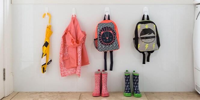 Wall hooks used for storing bags, coats, and umbrellas
