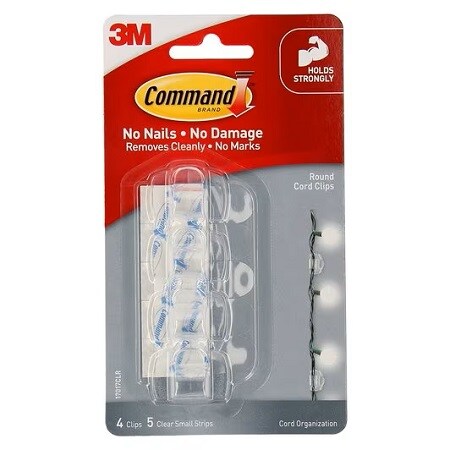 Command™ Clear Round Cord Clips
