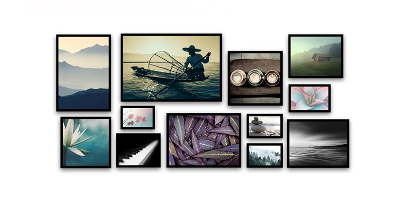 hanging pictures on wall in landscape design
