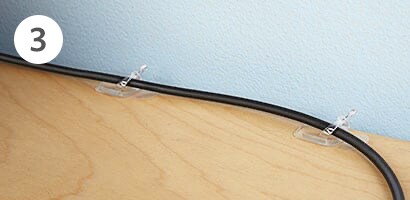 Organise cords in your home office with Command™ Cord Clips
